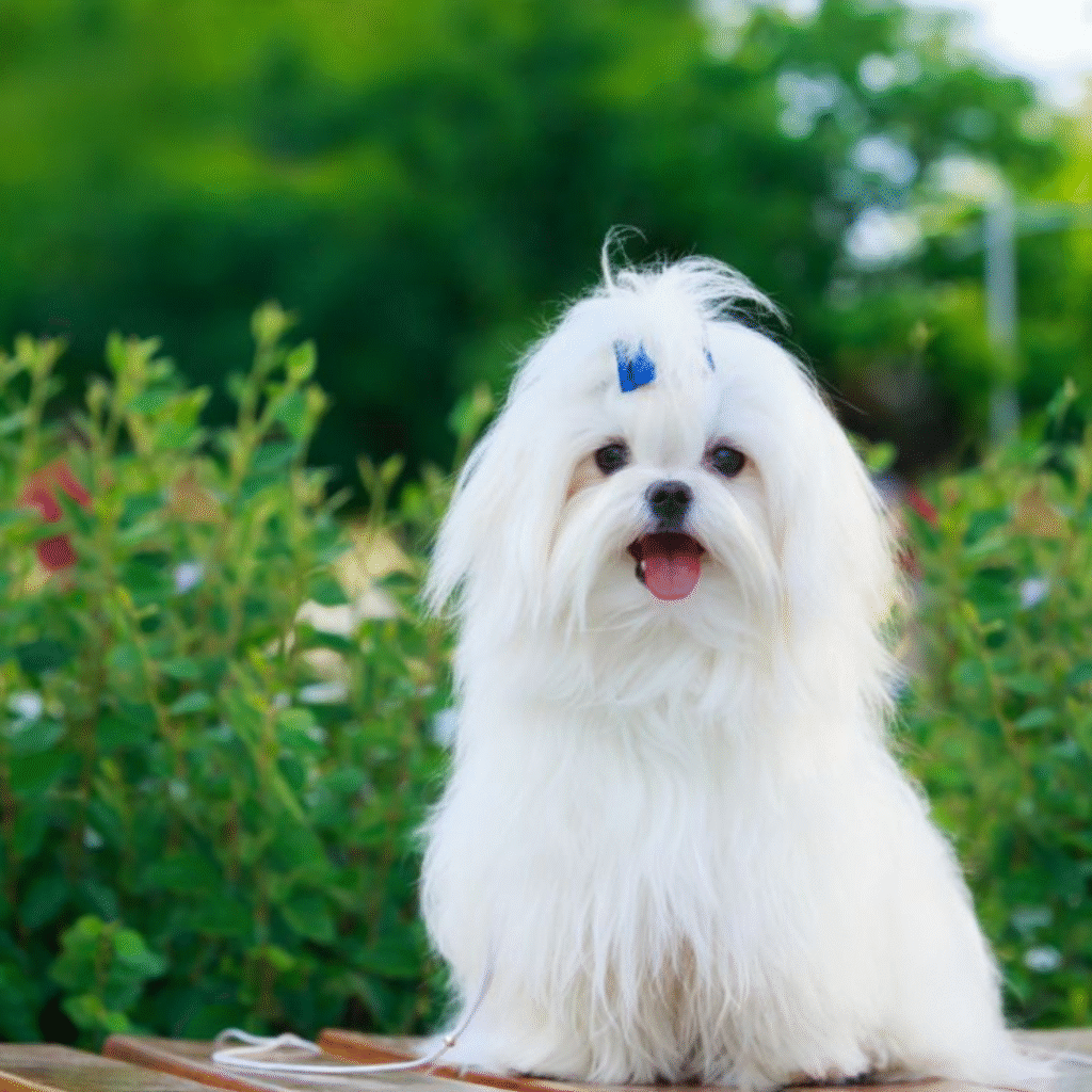 Dog with greasy and dull coat before professional dog grooming